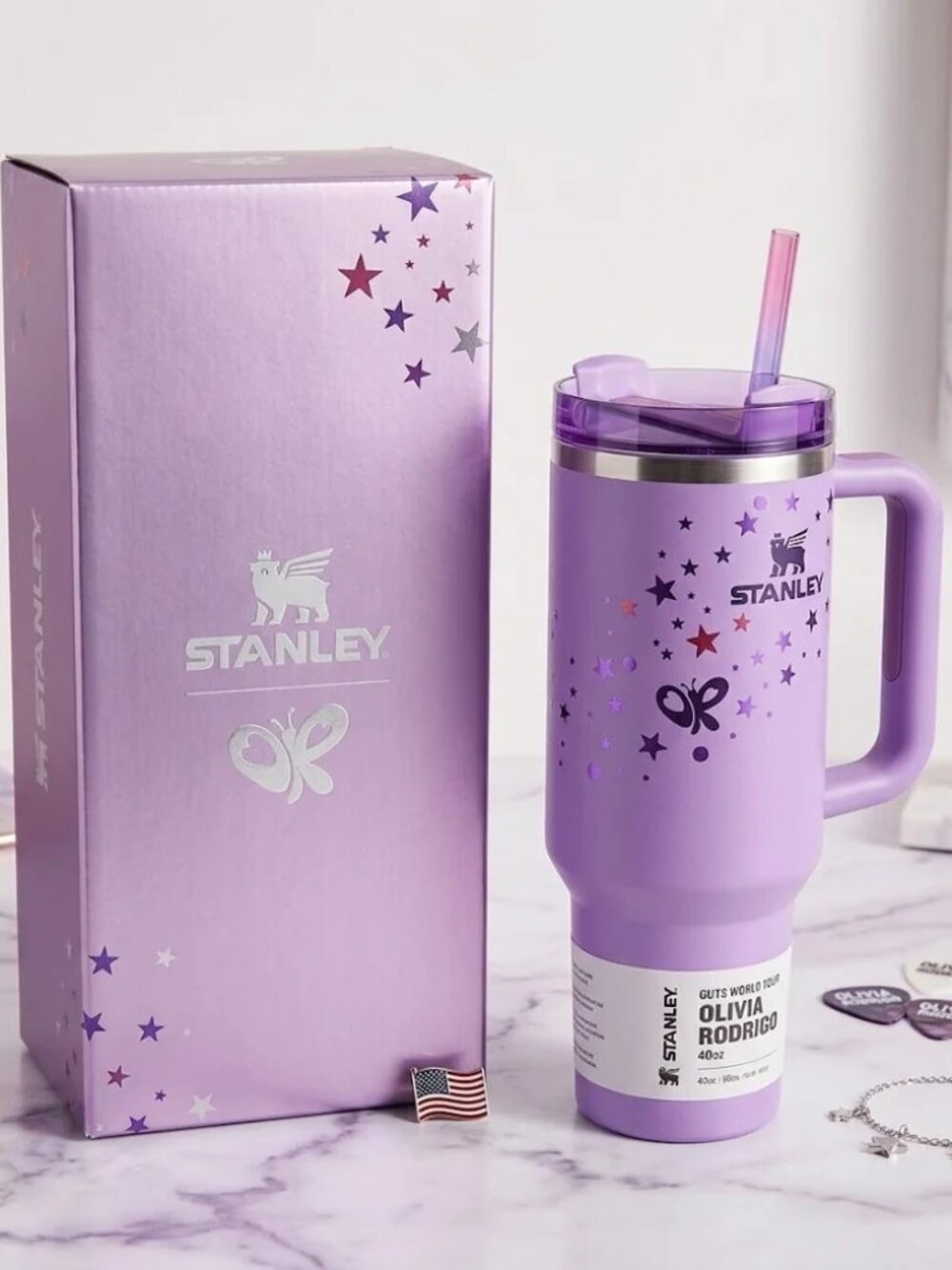 PURPLE w/ STARS TUMBLER 40oz